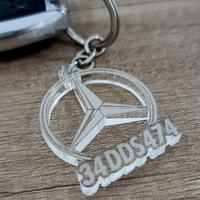 Plaka Yazılı Mercedes Anahtarlık Kişiye Özel