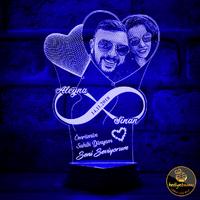Sevgiliye Hediye, Sevgililer Günü Hediyesi Sonsuz Kalp 3D Lamba