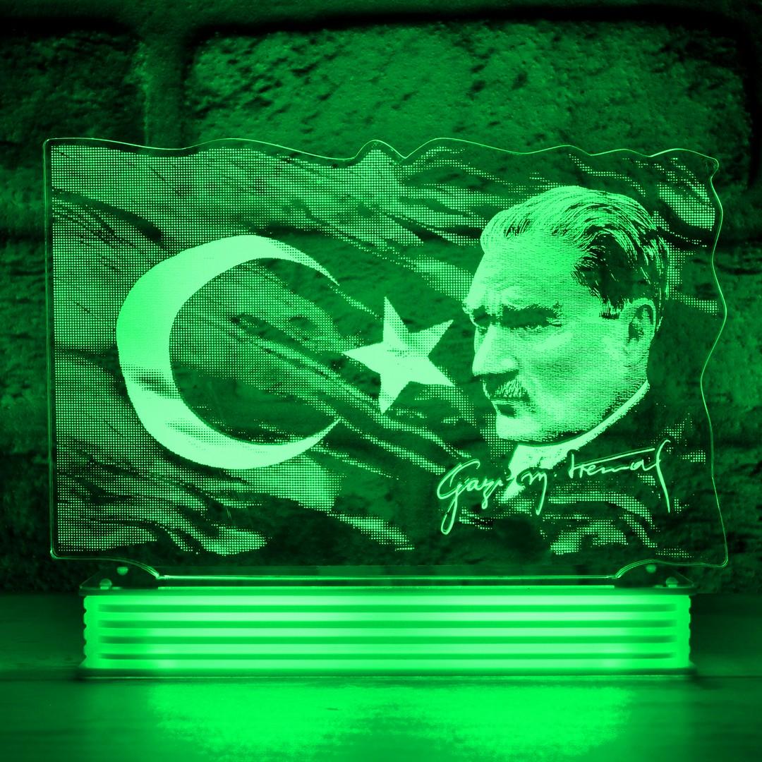 Atatürk Hediyesi, Atatürk ve Türk Bayrağı 3D LED Lamba