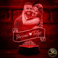 Eşe Hediye Kişiye Özel Resimli 3D Lamba