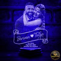 Eşe Hediye Kişiye Özel Resimli 3D Lamba