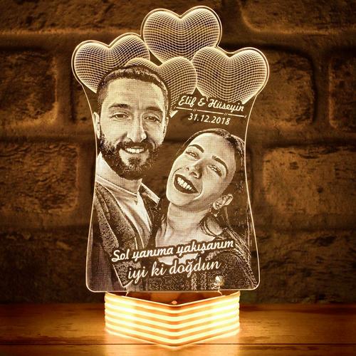 Çiftlere Özel Sevgiliye Hediye, Fotoğraflı LED Aydınlatma