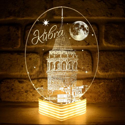 Galata Kulesi 3D Lamba, Sevdiklerinize Hediye İstanbul Silüeti 3D Lamba