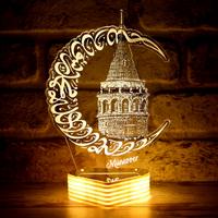 Galata Kulesi Hediyesi Ay Arapça Görselli 3D Lamba