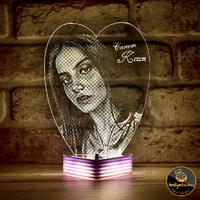 Kadına Hediye Kız Arkadaşa Hediye Resimli 3D Lamba