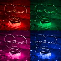 Kalpli Sevgililer Günü Hediyesi , Kişiye Özel 3D LED Lambası