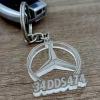 Plaka Yazılı Mercedes Anahtarlık Kişiye Özel