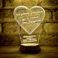 Sevgiliye Hediye 3D Kalp Lamba
