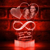 Sevgiliye Hediye Fotoğraflı Sonsuzluk 3D Lamba
