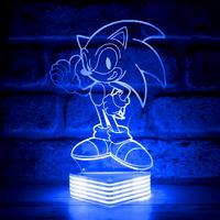 Sonic Çizgi Film ve Oyun Karakteri 3D Lamba
