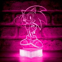 Sonic Çizgi Film ve Oyun Karakteri 3D Lamba