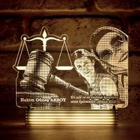 Hakimlere Hediye Meslek Hediyeleri Kişiye Özel 3D Lamba