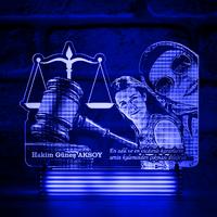 Hakimlere Hediye Meslek Hediyeleri Kişiye Özel 3D Lamba